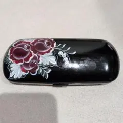 24)手描きデザイン メガネケース 黒