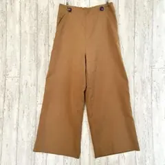 ナチュラルビューティーベーシック ワイド パンツ 【XS】 ボタン 装飾 脚長
