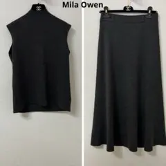 【セットアイテム】ハイネックノースリニットナロースカートSET