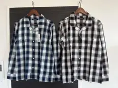M 新品 定価総額16720円 ナノユニバース　オンブレチェックシャツ2点セット