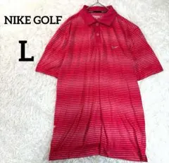 NIKE GOLF ポロシャツ 半袖 Ｌ ドライフィット ゴルフウェア ボーダー