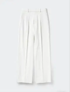 UNIQLOユニクロ タックワイドパンツ ホワイト 股下65cm XS
