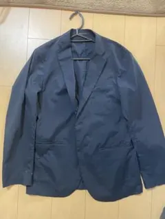 ユニクロ　コットンライク　ネイビー スリムフィット カジュアルジャケット　M