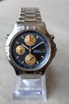 【美品】セイコー クロノグラフ 100m防水クォーツ ダイバー SND723P1 美品】セイコー クロノグラフ 100m防水クォーツ ダイバー SND723P1