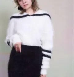 lilLilly アンゴラ　セーラー　ニット　ホワイト