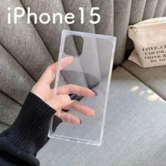 iPhone15ケース スマホケース スクエア 透明 iPhone