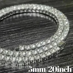 テニスチェーン　ネックレス　20inch　 czダイヤ　シルバー