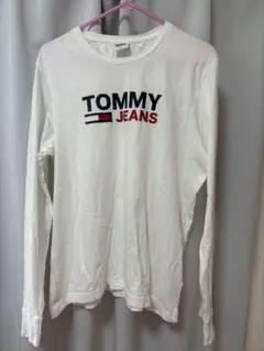 TOMMY JEANS ロングスリーブ Tシャツ XL ホワイト　薄手　ロンT