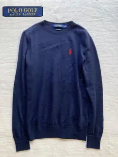 POLO GOLF メリノウール クルーネック　セーター　ニット　 ネイビー　M