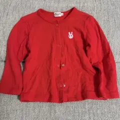 ミキハウス 赤 カーディガン L