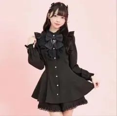 Secret Honey シーハニ アクセサリーリボンフリルセットアップ 黒