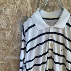 AE7512 NIKE GOLFポロシャツ ホワイトボーダー メンズ M ポス