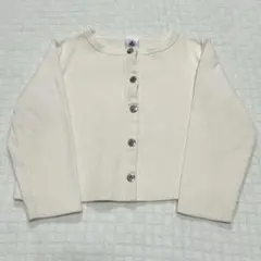 petit bateau 白　ベージュ コットン 長袖カーディガン 4ans