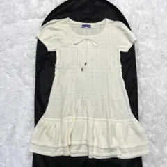 Burberry バーバリーブルーレーベル　二段フリル　ミニワンピース　ニット