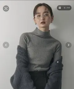 SENSE OF PLACE グレー タートルネック セーター