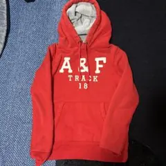 Abercrombie&fitchフーデイー　古着　パーカー　レッド短丈90s