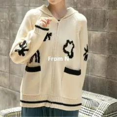 niko and アートモチーフZIPカーディガン