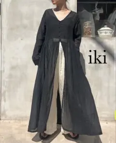 今期AW品 iki 綿ナイロンローン ガウンロング ワンピース - メルカリ