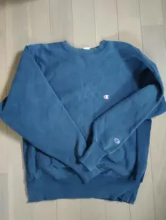 USA製 90s刺繍タグ チャンピオン リバースウィーブ ネイビー L