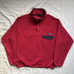 【90s】Patagonia シンチラ スナップT レッド×ブラック フリース