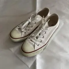 CONVERSE ALLSTAR 白スニーカー 赤青ライン 23.0cm