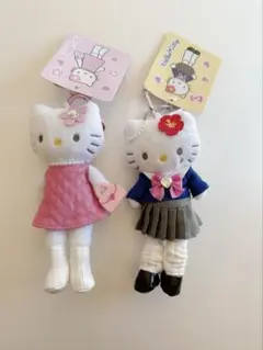 ハローキティ　kitty サンリオ　キーホルダー　足長　制服　ぬいぐるみ　ギャル