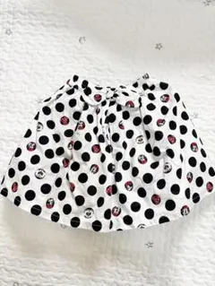 ミニーマウス 水玉ドットフレアスカート 白100cm