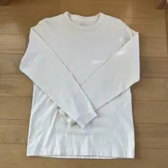 【無印良品】メンズS ホワイトベージュ長袖Tシャツ コットン