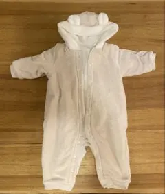 アイボリー 耳付きフード バギーオール