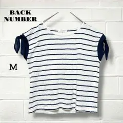 バックナンバー/Tシャツ/ボーダー/ペイズリー柄/きれいめ/リボンスリーブ/Mのサムネイル