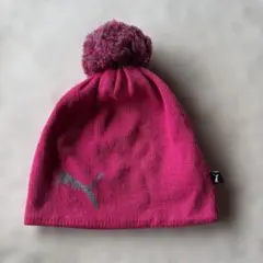 Puma ポンポン付きピンク帽子 フリーサイズ