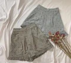 evelyn ハートチェック　フリル ショートパンツ