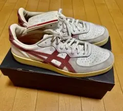 【箱付き】オニツカタイガー GSM スニーカー 26.5cm 白×バーガンディ