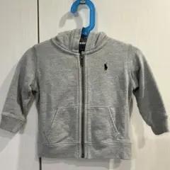 ポロ ロゴ付き グレー フードセーター