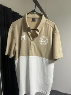 muta バイカラーポロシャツ　ベージュ／ホワイト