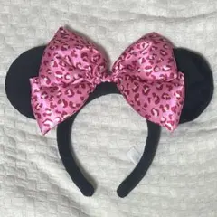 ディズニー ミニー カチューシャ ヒョウ柄 ピンク
