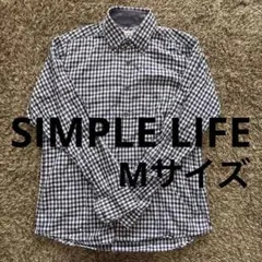 SIMPLE LIFE チェック柄 コットン　Ｍ　メンズ　長袖シャツ　綿100%