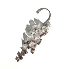 No.54 ハンドメイド　イヤーフック　アクリルフラワー　ビーズ