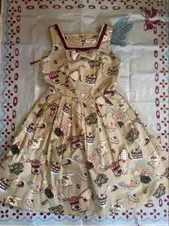 Emily Temple cute ティーパーティープリントジャンパースカート