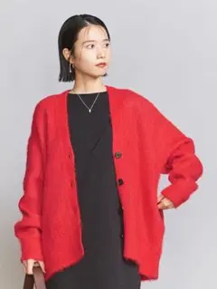 【BEAUTY&YOUTH】Vネックシャギーニットカーディガン