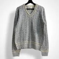 貴重【JANTZEN】70s~USA製 ケーブルチルデンニット アメリカ古着のサムネイル