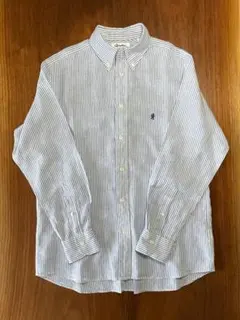 【Gymphlex】リネン ストライプ ボタンダウンシャツ