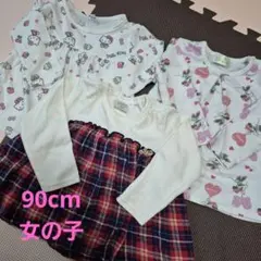 長袖Tシャツ 90cm 女の子用 まとめ売り ミニー ハローキティー