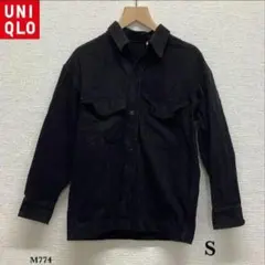 UNIQLO ユニクロ デニムオーバーサイズシャツ S ブラック