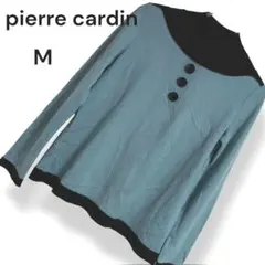 pierre cardin バイカラー ニット カットソー セーター 水色【M】のサムネイル