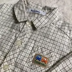 【美品】familiar チェック柄長袖シャツ 90cm