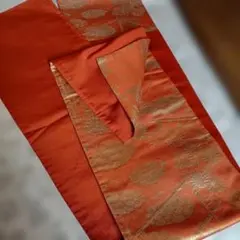 オレンジ 金色花柄 帯