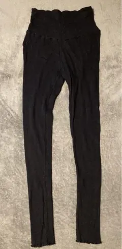 リブ編み ブラック マタニティレギンス