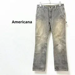 アメリカーナ ヴィンテージ　ストレート　デニムパンツ　アップリケ 日本製のサムネイル
