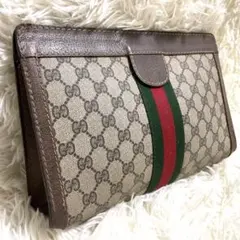 夜桜様専用　グッチ クラッチ セカンド レザー PVC GG シェリーライン